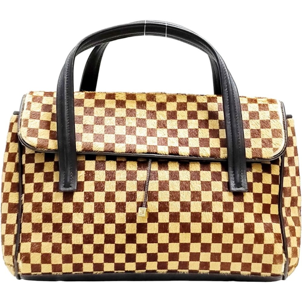 Louis Vuitton Satchel Bag Lionne Sauvage Brown Damier